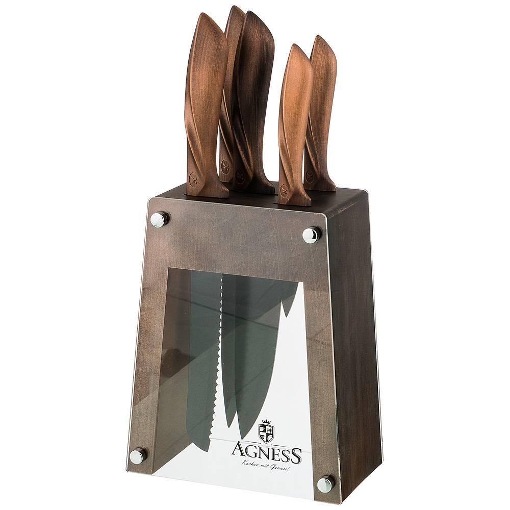 Набор кухонных ножей Agness 911-678 (6пр.) на подставке