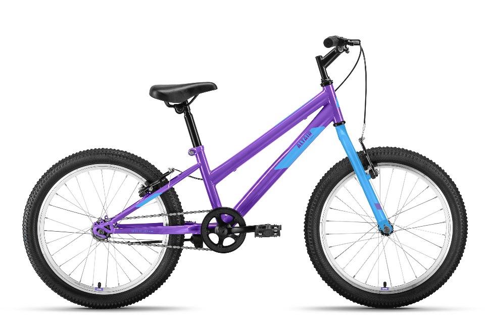 Велосипед Altair MTB HT 20 low (20"  1ск. рост 10,5") 2021-22 фиолетовый/голубой