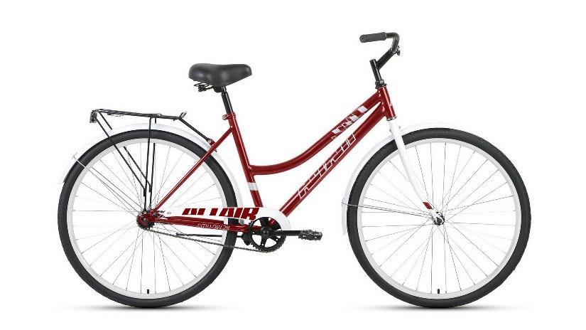 Велосипед Altair City 28 low (28" 1 ск. рост 19") 2022 темно-красный/белый