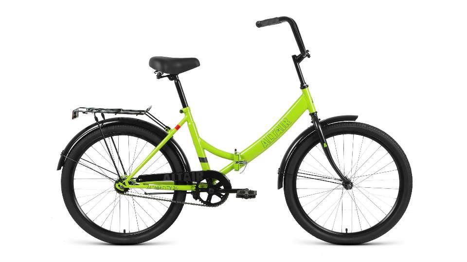 Велосипед Altair City 24 FR (24" 1 ск. рост 16"скл.) 2022-23 зеленый/серый
