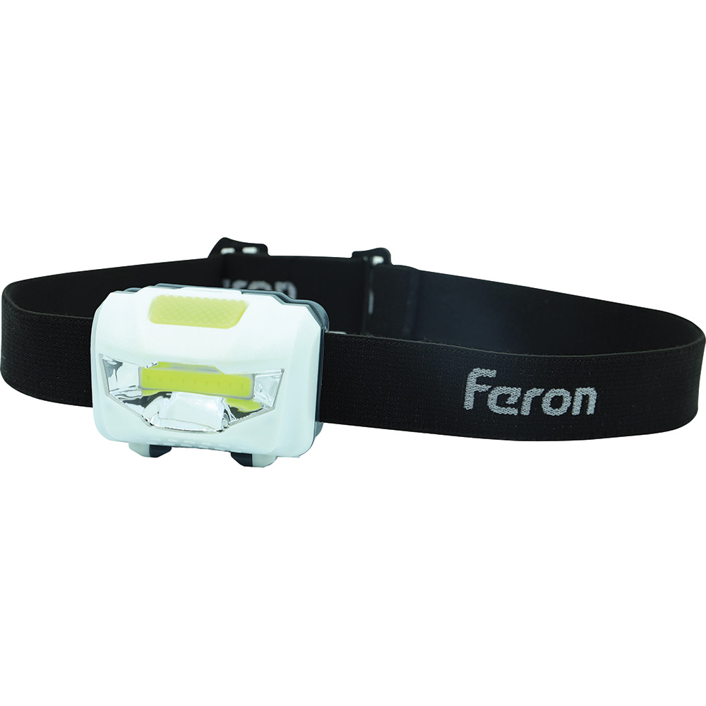 Фонарь налобный Feron TH2300 3W 120Lm 3xR03, IP44, пластик, 3 режима 60x35x45  41679