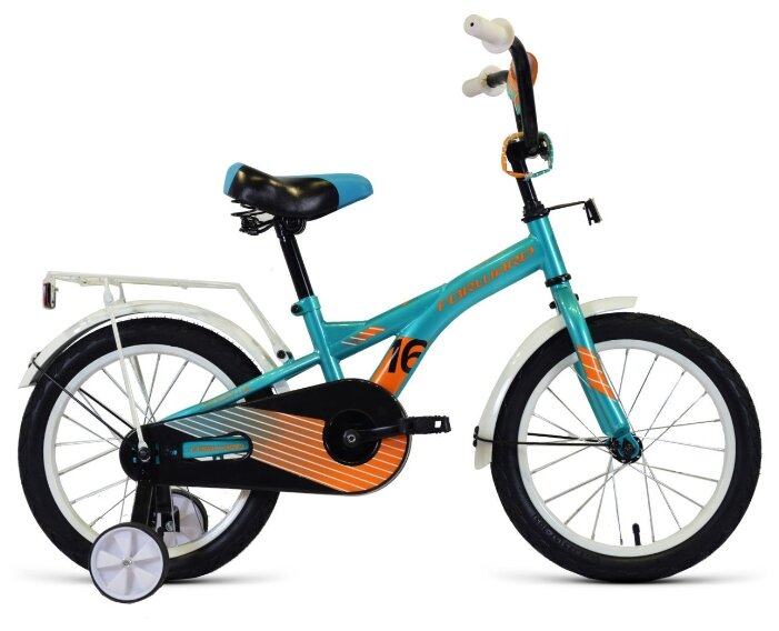 Велосипед Forward Crocky 16  (16" 1ск.) 2020-21 бирюзовый/оранжевый