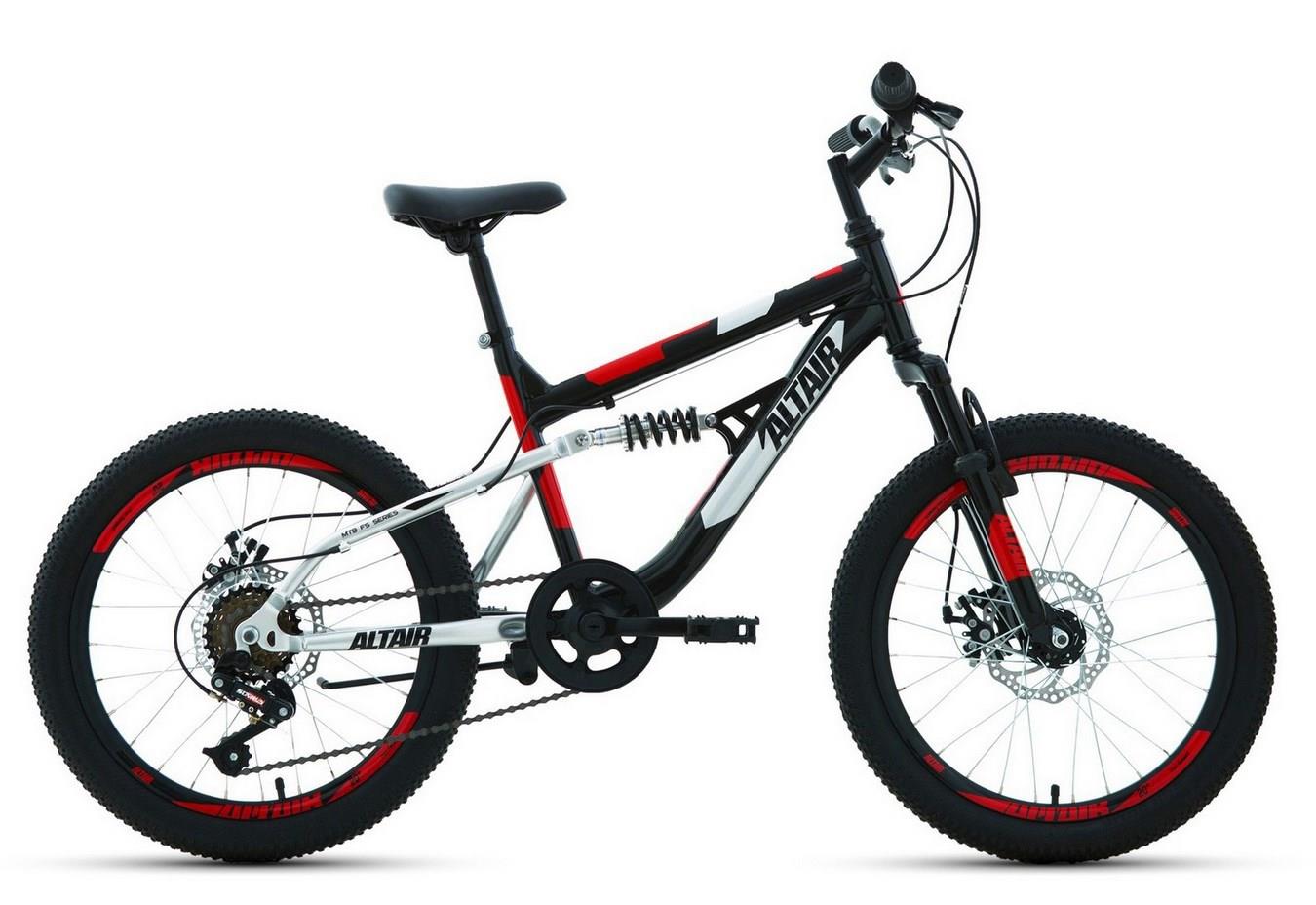Велосипед Altair MTB FS 20 D (20" 6 ск. рост 14") 2022 черный/красный