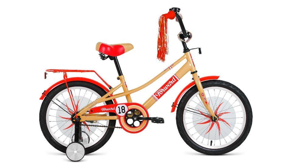 Велосипед Forward Azure 18 (18"  1ск.) 2020-21 бежевый/красный