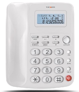Телефон проводной teXet TX-250 белый