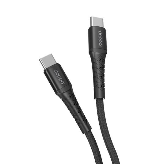 USB кабель Deppa Armor USB Type-C - USB Type-C, Black (1м) 72518