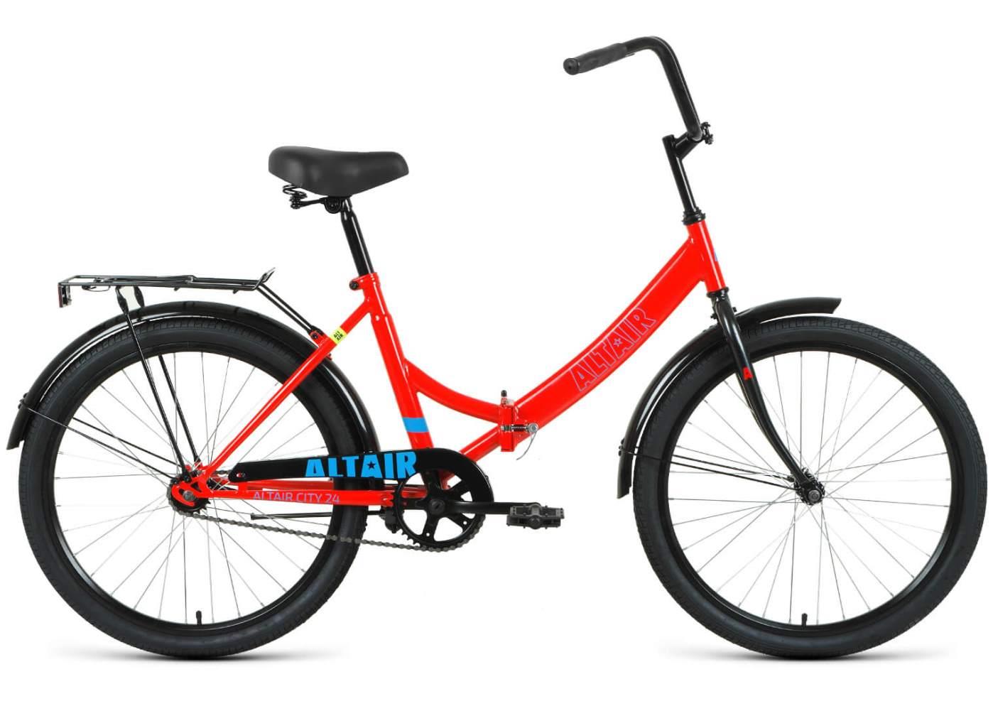 Велосипед Altair City 24 (24" 1 ск. рост 16"скл.) 2022 красный/голубой