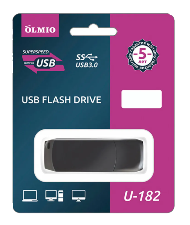 USB накопитель 32Gb USB3.0 Olmio U-182 Black