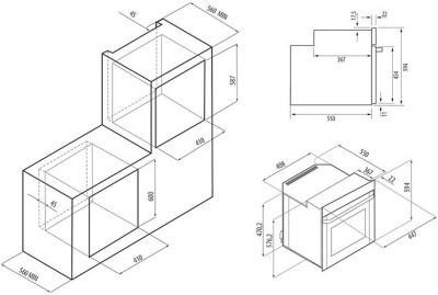 Газовый духовой шкаф Krona STRETTO 45 BL