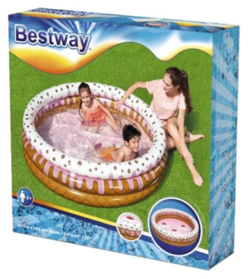 Бассейн надувной Bestway 51144 "Праздник мороженого" (160х38см, 390л.)