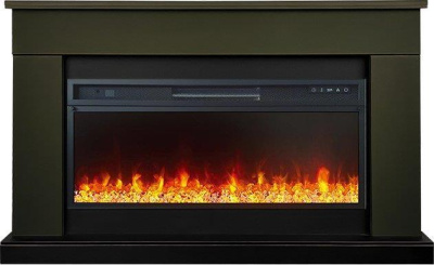 Каминокомплект: Портал Bergen SFT темная олива с очагом Royal Flame Vision 42 LOG LED