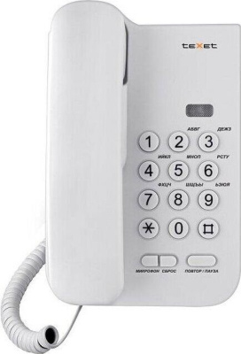 Телефон проводной teXet TX-212 светло-серый