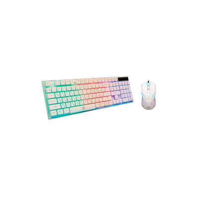 Клавиатура и мышь Nakatomi KMG-2305U RGB Led (USB) White