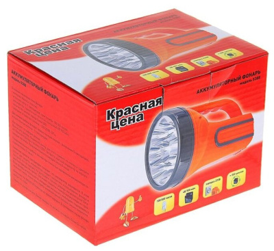 Фонарь ручной фонарь-прожектор Красная цена 5388 аккум. (9LED)