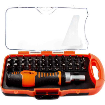 Набор отвертка с битами Квалитет "Сделай сам" 37 предметов