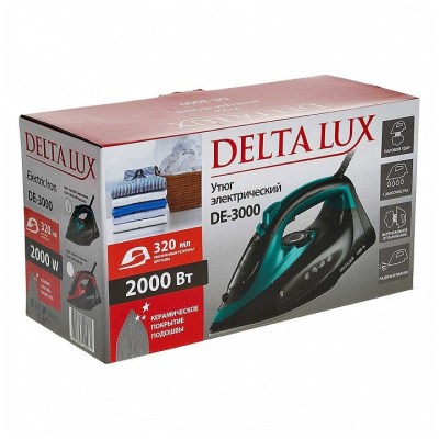 Утюг Delta DE-3000 черный с бирюзовым