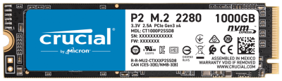 SSD M.2 1Tb Crucial P2 2280 PCIe Gen3 NVMe Retail CT1000P2SSD8
