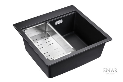 Кухонная мойка Emar EMQ-1520.Q Морион с коландером