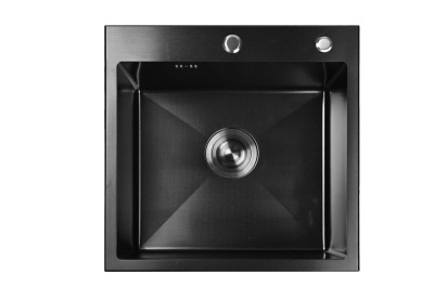 Кухонная мойка Wisent WGS35050BM-C черный тиснение, коладер, дозатор, сифон