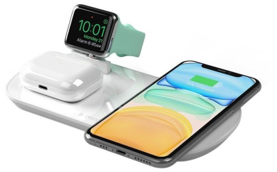 Беспроводная зарядная станция Deppa 3 в 1 для iPhone, Apple Watch, Airpods 17,5 Вт (24010)