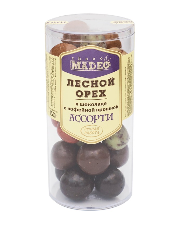 Лесной орех в шоколаде Madeo Ассорти 150 гр.