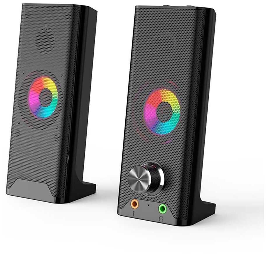 Компьютерная акустика 2.0 Hiper Burner RGB Led Black