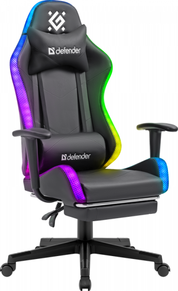 Игровое кресло Defender Watcher RGB Led Black