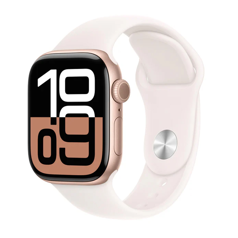 Умные часы Apple Watch Series 10 A2997 42мм Sport Band розовое золото/белый S/M (MWWH3LW/A)