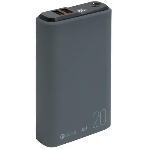 Внешний АКБ QS-20, 20000mAh, 18W QuickCharge3.0/PowerDelivery, LCD, темно-серый, OLMIO