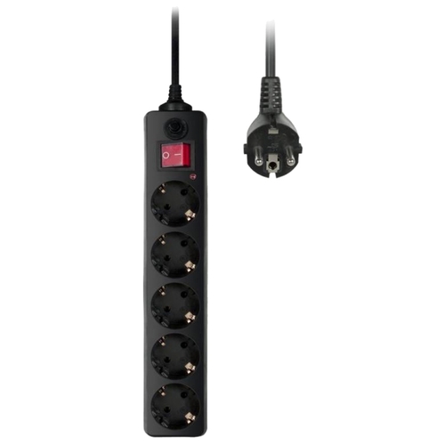 Сетевой фильтр Buro 500SH-1.8-B 1.8M (5 розеток) Black