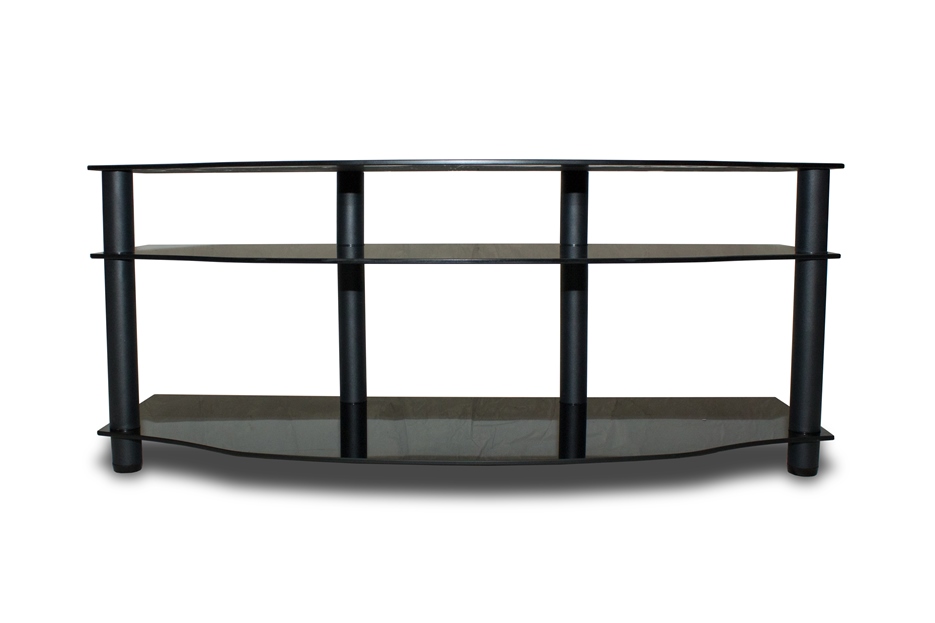 Тумба ТВ-11/1200 стекло черное/опора черная