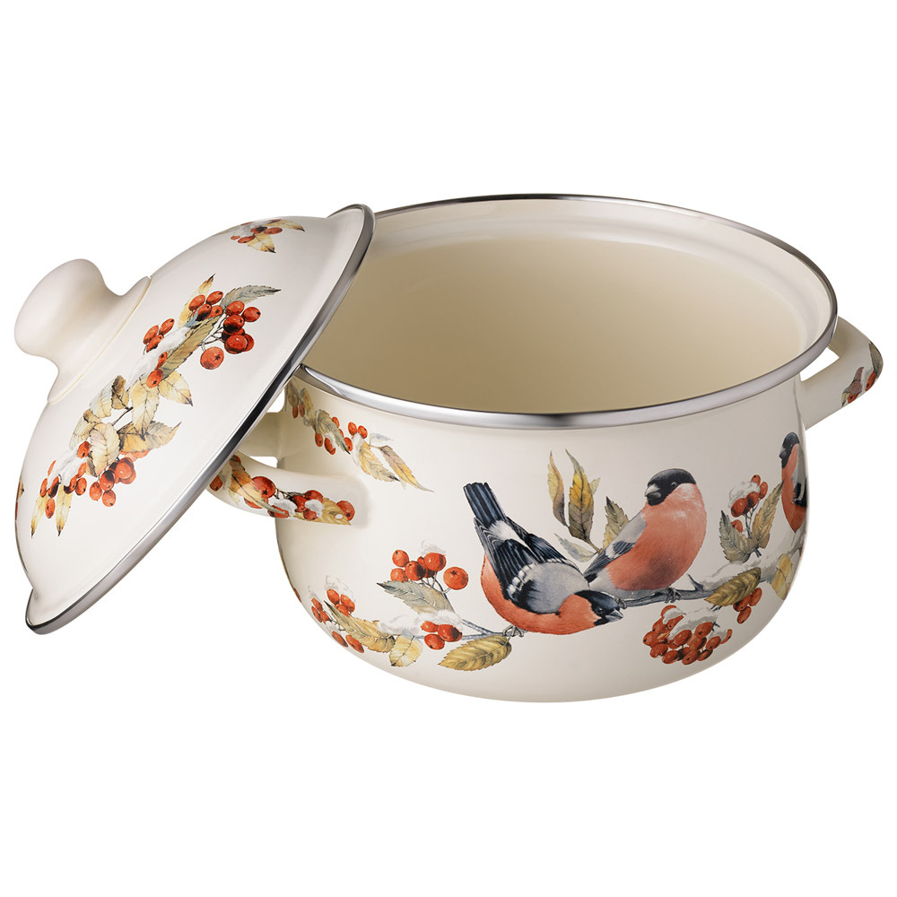 Кастрюля Agness Снегири 18 см/2 л 943-109