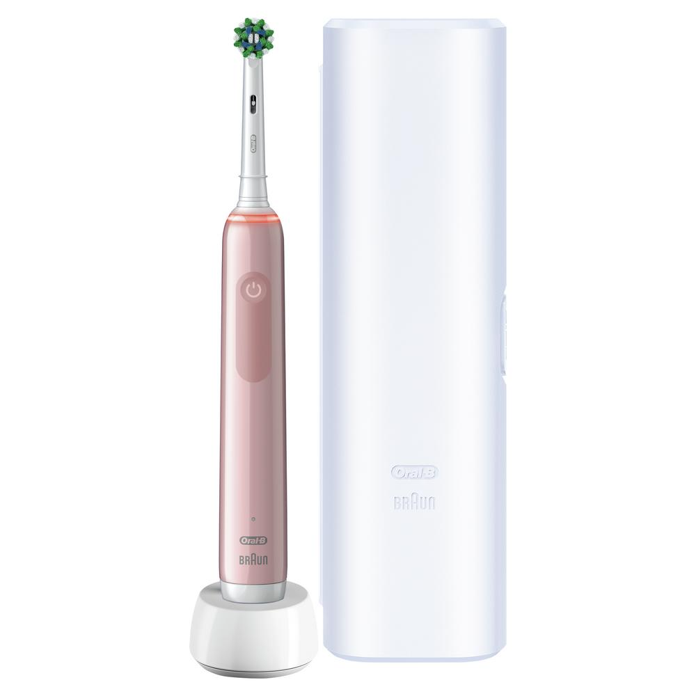 Электрическая зубная щетка ORAL-B Pro 3 (3500)/D505.513.3X Розовая 3 режима с футляром тип 3772