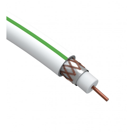Кабель ТВ ЭРА 75 Ом, Cu (оплетка Cu 75%), (1м) Белый