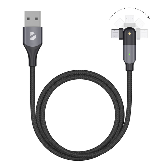 USB кабель Deppa USB - Micro USB поворотный 180˚ Black (1,2м) 72324