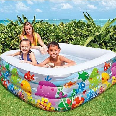 Бассейн надувной Intex 57471NP 159х159х50 см. Аквариум Новинка (в коробке)
