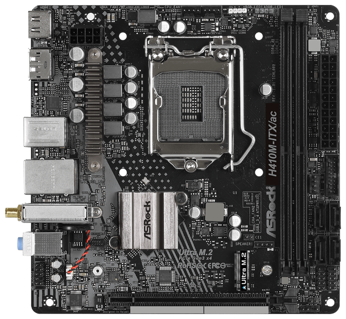 Материнская плата Asrock H410M-ITX/AC LGA1200 ITX Retail