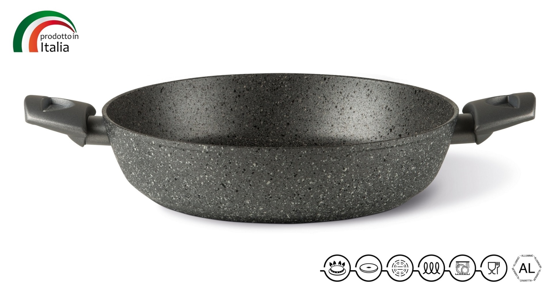Сотейник TVS Mineralia Induction с двумя ручк. 24 см