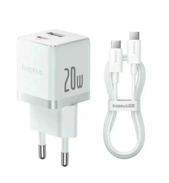 СЗУ Baseus Palm Fast Charger C+U 20W EU Moon White
