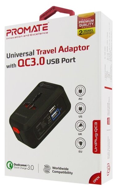 Зарядное устройство Promate uniPlug-QC3