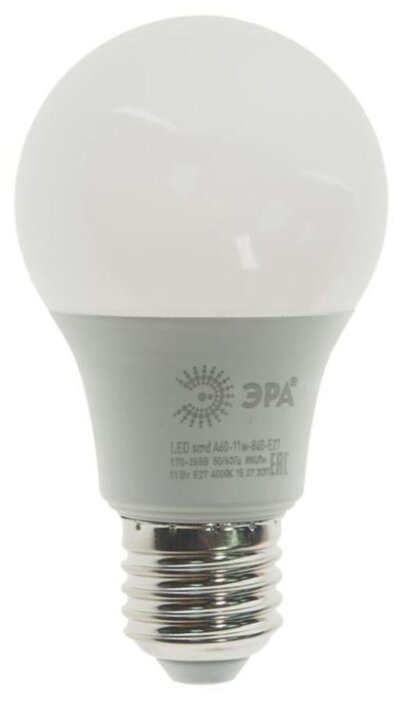 Лампа Эра LED smd А60-11W-840-E27