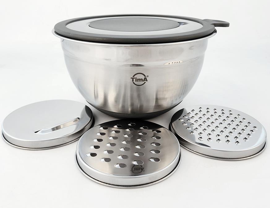 Миска TimA с терками и крышкой 16 см 1,6 л MKT-16