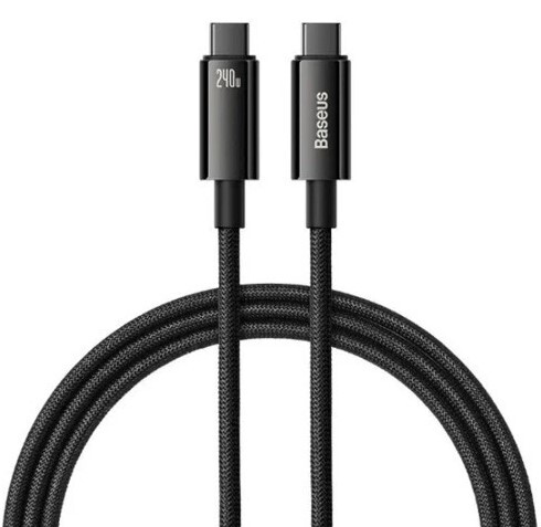 USB кабель Baseus Silky Fast Charging Data Cable USB-A to USB-C 3A 1m Cluster Black