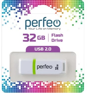 USB накопитель 32Gb USB2.0 Perfeo C11 White