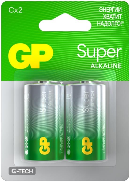 Батарейка GP Super alkaline G-TECH C LR14-2BL