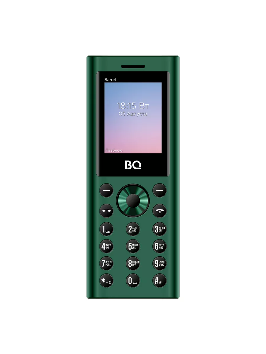 Мобильный телефон BQ-1858 Barrel Green+Black