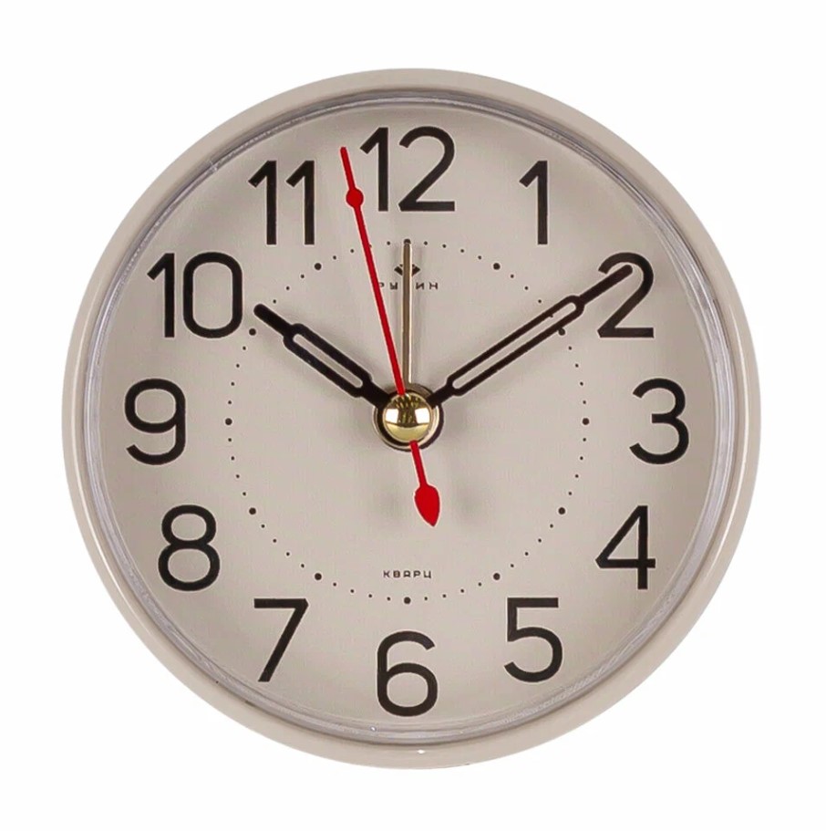 Будильник Рубин кварц, корпус бежевый "Классика"