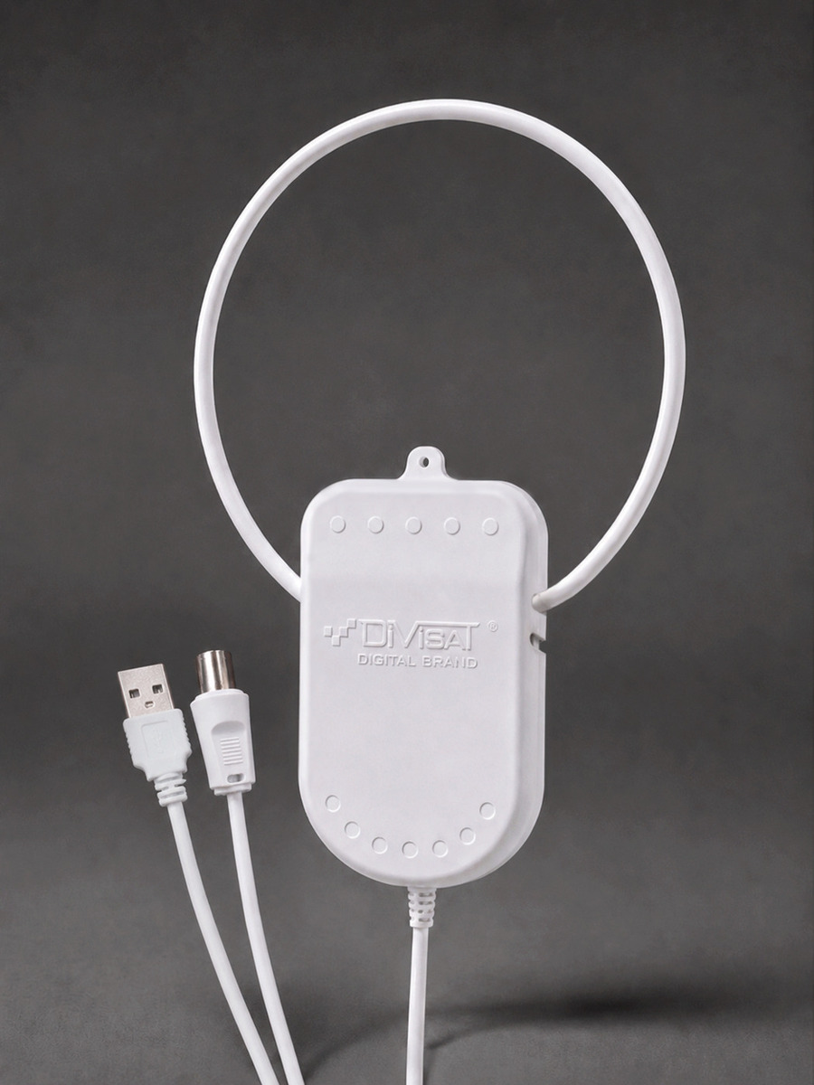 Антенна комнатная DIVISAT Волжанка активная USB с присоской (3м)