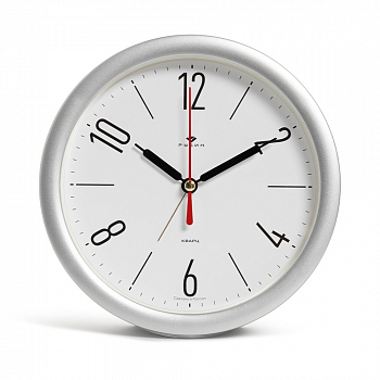 Будильник Рубин кварц d=15см, корпус серебряный "Классика"