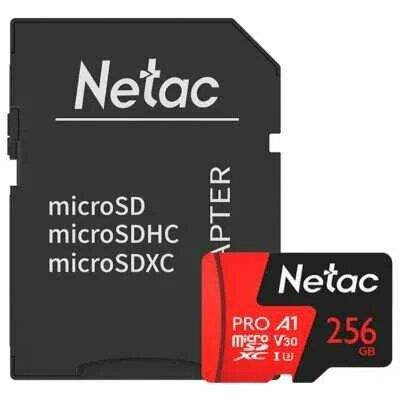 Карта флеш-памяти Netac MicroSD P500 Extreme Pro 256GB +ADP